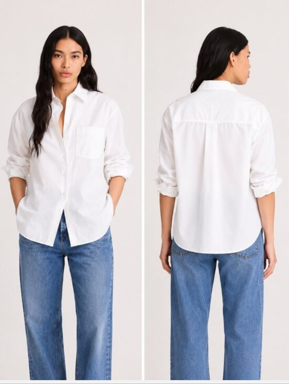 New Madewell The Easy Shirt Poplin White Button Front Top XXS 100% Cotton NY392
